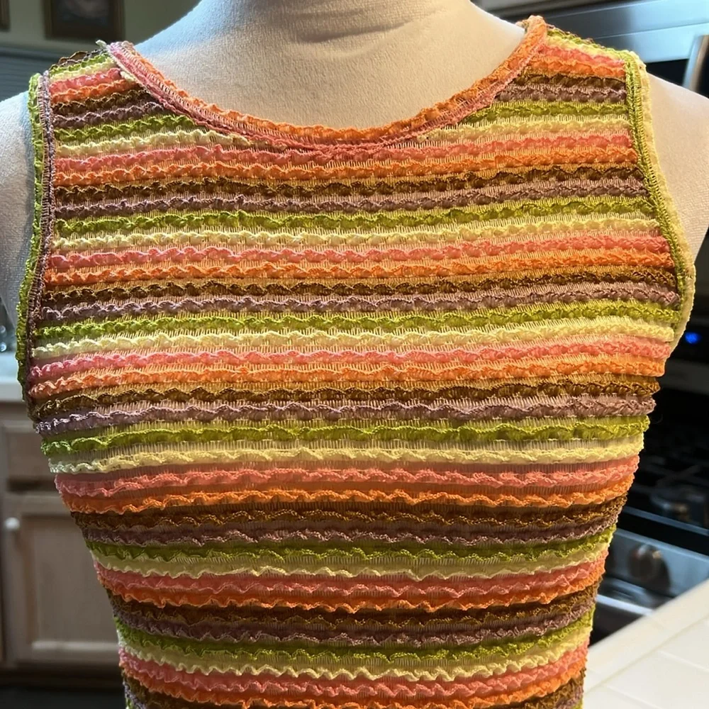 New Striped Multicolor Sleeveless Top size Medium